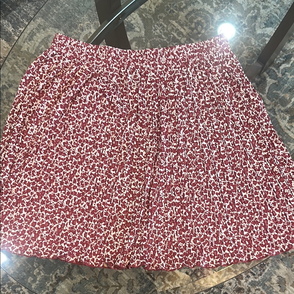 Floral Red and White Women's Skirt